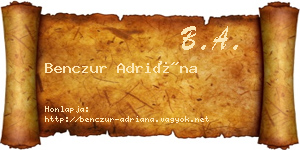 Benczur Adriána névjegykártya